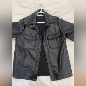 Top shop faux leather shacket